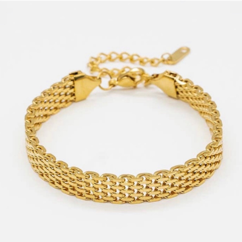 Brand New Gold Braided Bracelet
